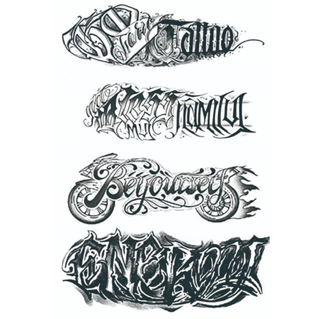 Tatuajes Coloridos Pegatinas Cuerpo Tatuaje 4 Piezas Letras Brazo