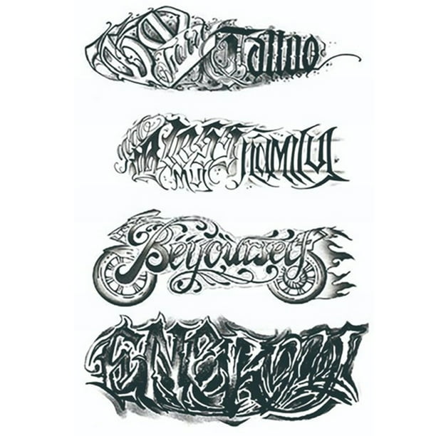 Tatuajes Marcador Corporal Temporales 4 Piezas Letras Brazo para Niñas