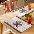thumbnail image 4 of Texas Star Vintage Placemats Set of 8 Red Berry Retro Art Brown White Wooden Place Mats Indoor Wipeable Table Mats Washable Dining Table Placemats for Kitchen Holiday Party Home Decor 13x19 Inch, 4 of 9