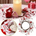 thumbnail image 2 of Valentine's Day Candle Ring Floral Centerpiece with Ambient LED Lights for Room Living Room Wreath 2, 2 of 4