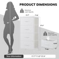 thumbnail image 2 of Storage Drawers, Fabric Dresser, Skinny Fabric Storage Tower with 4 Drawers, Tower Organizer Unit, Wooden Board and Steel Frame, White, 2 of 7