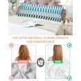 thumbnail image 3 of Colorful Stripe Pillow Cases Body Size, Smooth Satin Pillowcase for Hair and Skin, Modern Teal Blue Green Vertical Striped Decorative Cooling Bed Pillow Covers with Zipper, 20x54 Inches, 3 of 5