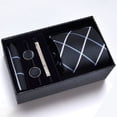 thumbnail image 1 of Cajas de regalo Corbata de hombre Conjunto de cinco piezas Vestido de negocios Rayas Negro Boda Novio, 1 of 6