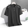 thumbnail image 6 of Agkizg Men Pullover Button Down Collar Shirts, Solid Color Short Sleeve Tops Fashion Casual Soft Breathable Sport Tees for Daily Outdoor Summer Wear, 6 of 6