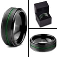 thumbnail image 4 of P. Manoukian Tungsten Wedding Band Ring 8mm for Men Women Green Black Beveled Edge Brushed Polished Lifetime Guarantee Size 4, 4 of 4