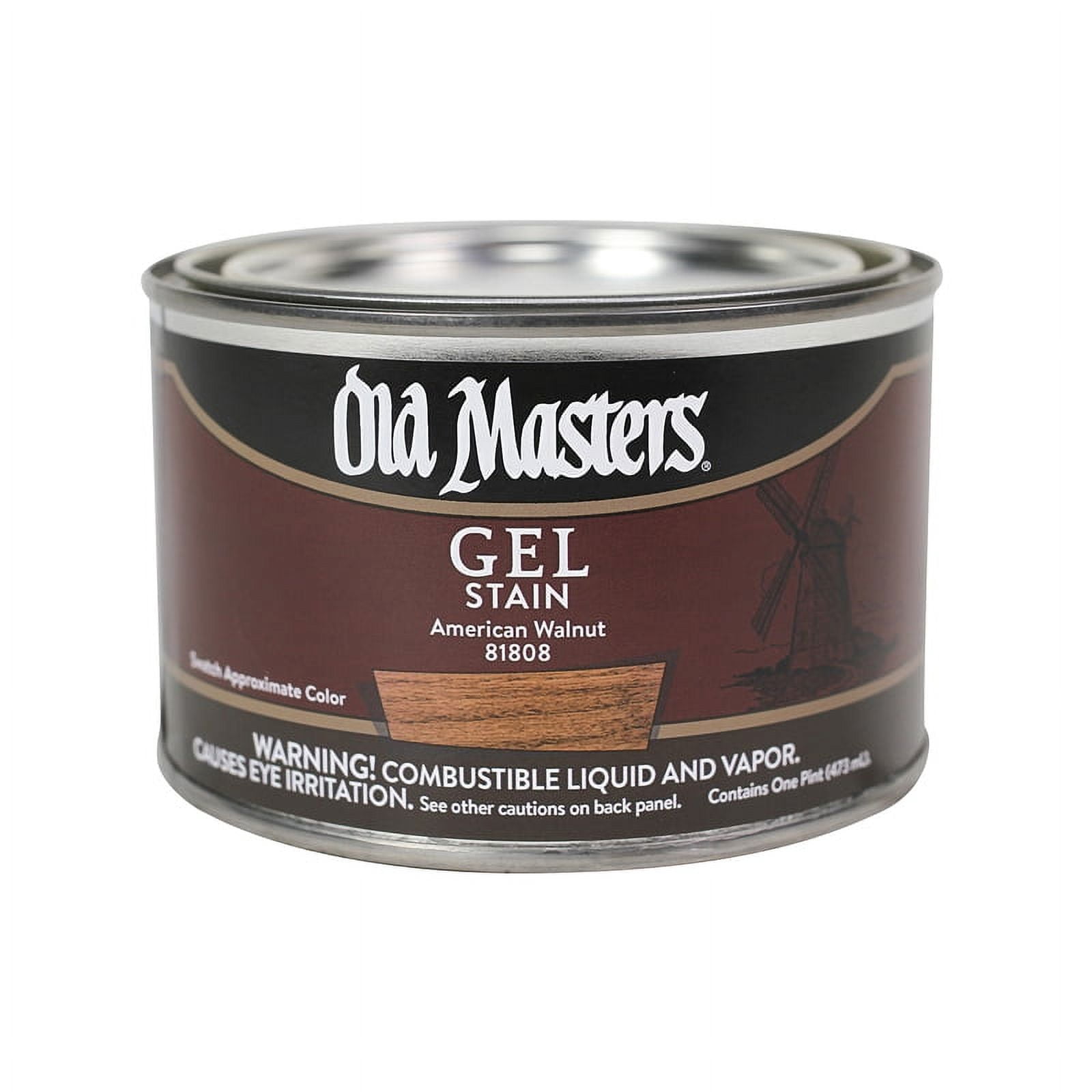 pt Old Masters 81808 American Walnut Gel Stain Oil-Based Stain
