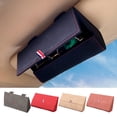 thumbnail image 2 of Car Storage Box Flip-Type Anti-Falling Eyeglass Case Snap-On Installation Leather Texture Organizer Universal Fit Sunglasses Box, 2 of 8