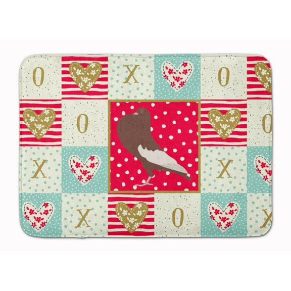 Carolines Treasures CK5381RUG English Pouter Pigeon Love Machine Washable Memory Foam Mat Red 19 X 27" multicolor