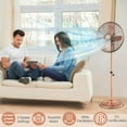 thumbnail image 2 of Costway 16" Standing Pedestal Fan with 3 Speed Settings Carrying Handle Aluminum Blades Copper, 2 of 10