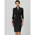 thumbnail image 2 of DARING DIVA Sheath Zipper Collar Pencil Dress S Black, 2 of 6