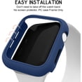 thumbnail image 3 of 4 Pack Compatible for Apple Watch Case 44mm [NO Screen Protector] Series 6 5 4 SE, Hard PC Bumper Case Protective Cover Frame Compatible for iWatch 44mm, Silver/White/Black/Navy Blue, 3 of 5