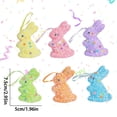 thumbnail image 4 of Colorful Foam Easter Decorations Spring Party 2.95 Inch Bunny Hanging Ornament Set of 6 for Home Yard, 4 of 7