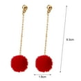 thumbnail image 6 of Grandest Birch 1 Pair Women Earrings Lightweight Jewelry 5 Colors Fluffy Ball Long Dangle Earrings for Cocktail Faux Fur,Alloy Blu, 6 of 8