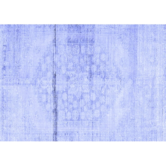 Ahgly Company Machine Washable Indoor Rectangle Persian Blue Traditional Area Rugs, 7' x 9'
