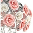 thumbnail image 5 of Miumaeov Crystal Chandelier Lighting, Modern Romantic Ceramic Pink Rose Crystal Chandelier Flush Mounted LED Ceiling Lamp Fixture with E14 Base for Living Room Bedroom Dining Room Decor, 5 of 9