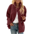 thumbnail image 5 of Goodtrade8 Womens Jackets Fleece Flannel Coat Collar Plain Button Long Sleeve Casual Womens Tops for Winter, 5 of 5