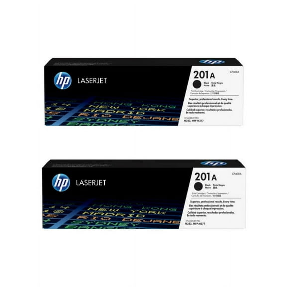 HP 201A (CF400A) Black Original LaserJet Toner Cartridges, 2-Pack