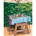 thumbnail image 3 of Fsddascl Blue Coastal Christmas Outdoor Tablecloth - 52x70 Inch Rectangle Dining Table Cover, Nautical Summer Beach Shell Conch Waterproof Outdoor Table Cloth with Umbrella Hole & Zipper for Patio, 3 of 7