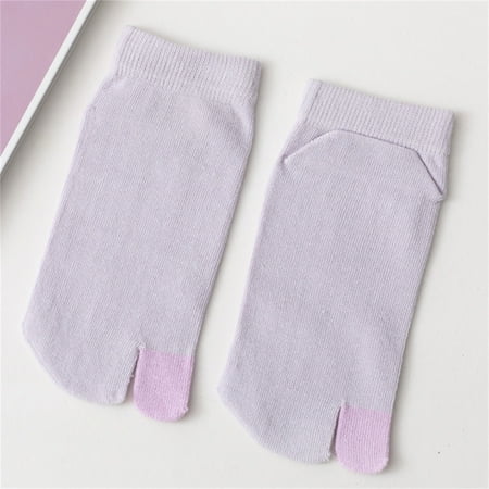 Tittly Ankle Socks Cotton Socks 2Pcs Split Toe Socks Women Men Socks Non Slip Flop Socks For Sports Shoes Boots Leather Shoes Sandals Low Cut Socks Socks for Women Purple A