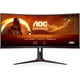 thumbnail image 2 of AOC - CU34G2XP Monitor de Juegos Curvo VA de 34", WQHD (3440x1440), 180 Hz, 1 Ms, Freesync, HDR 400 - Negro/plata/rojo, 2 of 5