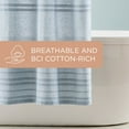 thumbnail image 6 of TOWN & COUNTRY EVERYDAY Sophia Textured Solid Cotton-Rich Breathable Fabric Shower Curtain with Reinforced Buttonhole Top Hem, Blue, 70"x72", 6 of 10