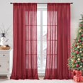 thumbnail image 1 of Cortinas BGment de lino texturizado burdeos, 213 x 132 cm, 2 paneles, 1 of 9
