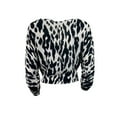 thumbnail image 3 of PARKER Women's Animal Print Tie Front Blouse, Ivory Tiger, L, 3 of 3