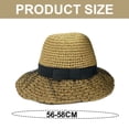 thumbnail image 2 of Sombrero de malla con lunares de 56-58 cm de circunferencia para el sol, sombrero de paja para playa con protección solar para verano para mujer, 2 of 5
