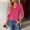 Hot Pink, variant on YHAJDS Shirts for Women Solid Color V Neck Button Down Long Sleeve Blouse Pullover