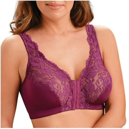 Clearance! HCURIBAD Sports Bra  Push up Bra Women s Seamless Top Support Comfort Sports Bra Padded Lace Bra Non-Steel Ring Sleep Bra  Wireless Bras  Bras for Women Purple 5XL