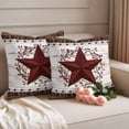 thumbnail image 2 of Texas Star Vintage Outdoor Waterproof Pillow Covers, Red Berry Retro Art White Wooden Decorative Square Throw Pillowcase Sofa Cushion Sham for Patio/Couch/Chair, 26"x26" 2 Pack, 2 of 8