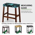 thumbnail image 5 of Xoenoiee Teal Turtle Hibiscus Print Stool Covers Rectangular with Elastic Bands, Vanity Stool Covers Stretch Washable Saddle Bar Stool Slipcover Bench Seat Protector, 2 Pack, 5 of 6