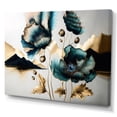 thumbnail image 2 of Designart "Gold And Blue Poppy Floral Euphoria" Floral Poppy Wall Decor, 2 of 5