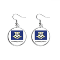 thumbnail image 1 of Contour American State Flag Connecticut Ear Dangle Silver Drop Earring Jewelry Woman, 1 of 3