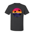 thumbnail image 2 of Wild Bobby, Tropical Paradise Beach Sunset, Streetwear, Men Graphic Tees, Charcoal, Large, 2 of 3