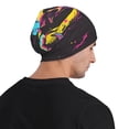 thumbnail image 5 of Xecao Neon Gothic Skull Moon Print Beanie Knitted Hat for Men Women, Winter Fashion Knit Cuffed Caps Unisex, 5 of 7