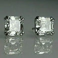 thumbnail image 2 of 4TCW Ascher Cut Diamond Women's Stud Earrings Lab-Created 14K White Gold Plated, 2 of 2