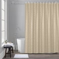 thumbnail image 4 of Vertical Lines Shower Curtain for Bathroom, Modern Abstract White Dashed Pattern Flax Waterproof Cloth Fabric Bathroom Accessories Set with 12 Rust Proof Plastic Hooks, 72"x78", 4 of 9