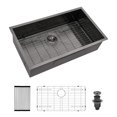 thumbnail image 7 of Stainless Steel Kitchen Sink Gunmetal Black Kitchen Sink -33" Undermount Single Bowl Kitchen basin 18 Gauge Stainless Steel with 9 Inch Deep,Double Bowl Kitchen Sink, 7 of 7
