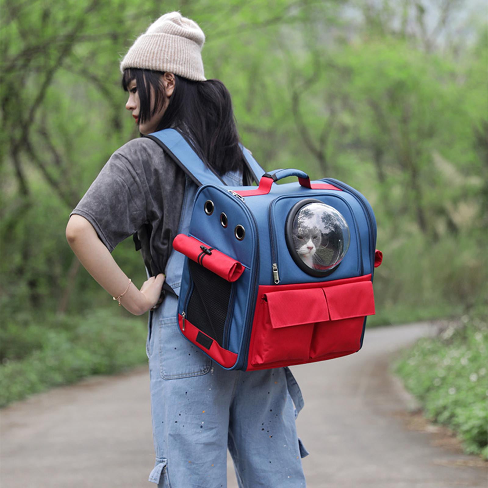 Fzaqwen Foldable Backpack Space Backpack Portable Cat Travel Bag for Walking Outdoor Royal Blue