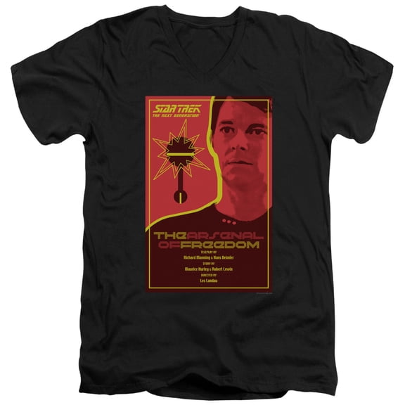 Star Trek - Tng Season 1 Episode 21 - Slim Fit V Neck Shirt - Medium