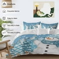 thumbnail image 3 of Blue Snowman Comforter Set California King Size, Christmas Let Snow Pine Trees Bird Winter Snowing Soft Bedding Set for Man Woman, 4 Pieces Duvet Cover Set with Fitted Sheet, 2 Pillowcases, 3 of 9
