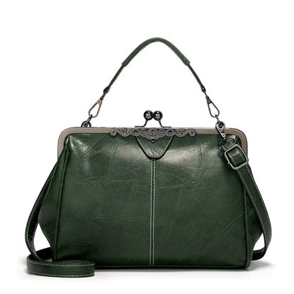Bolso bandolera retro de piel sintética Segater Verde Talla unica