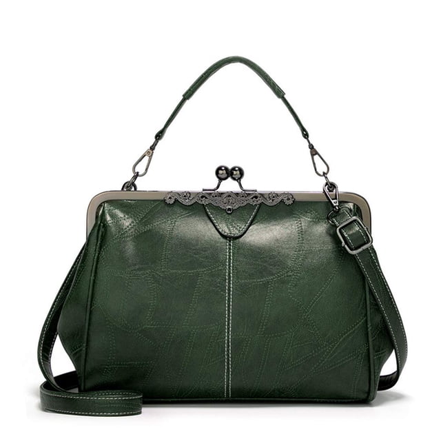 Bolso bandolera retro de piel sintética Segater Verde Talla unica