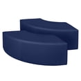 thumbnail image 4 of Aurora Curved Vinyl Ottoman (Set of 2)- Naval Blue, 4 of 4