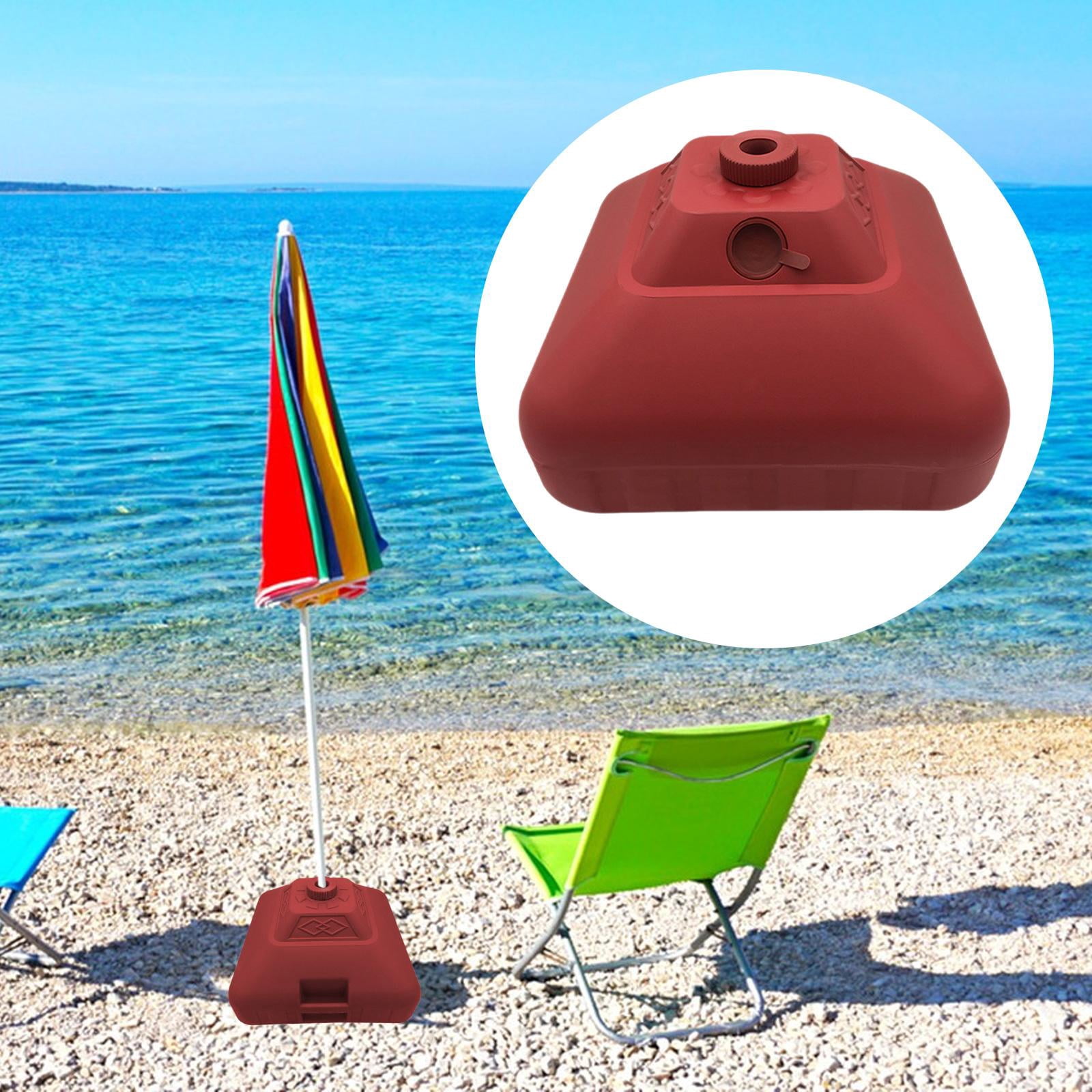 figatia Water Fillable Umbrella Base Parasol Holder, Square Patio Umbrella Holder Outdoor Umbrella Stand for Yard Lawn Beach Poolside Red