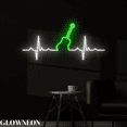 thumbnail image 3 of Glowneon Neon Acoustic Guitar Heartbeat Decor, Guitar Music Led Light, 3 of 5
