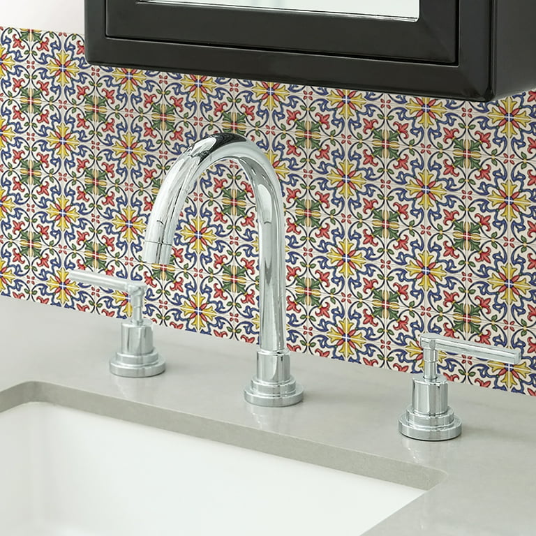 InHome Tuscan Tile 10 in. x 10 in. Peel and Stick Resin Backsplash Tiles (4-Pack) InHome Tuscan Tile 10 in. x 10 in. Peel and Stick Resin Backsplash Tiles (4-Pack)
