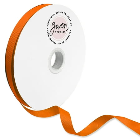 UPC: 0810056349899 | Orange Grosgrain Ribbon for Crafts and Bows  5/8  x 100 Yards by Gwen Studios