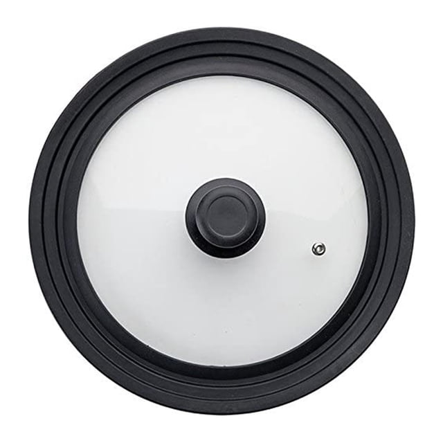 Universal Lid for Pots,Pans and Skillets - Tempered Glass with Heat Resistant Silicone Rim Fits 16-18-20 cm Diameter Cookware
